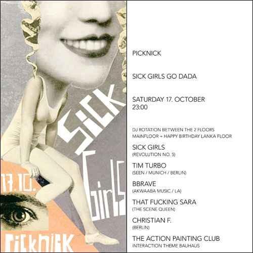 10/17 DE: BBRAVE @ Pick Nick w/ Sick Girls, Tim Turbo + more