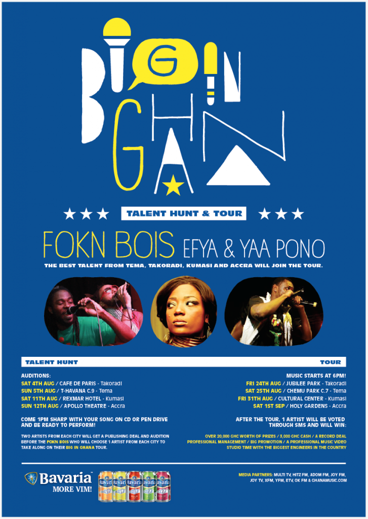 FOKN Bois, Efya & Yaa Pono Ghana Tour + Talent Hunt